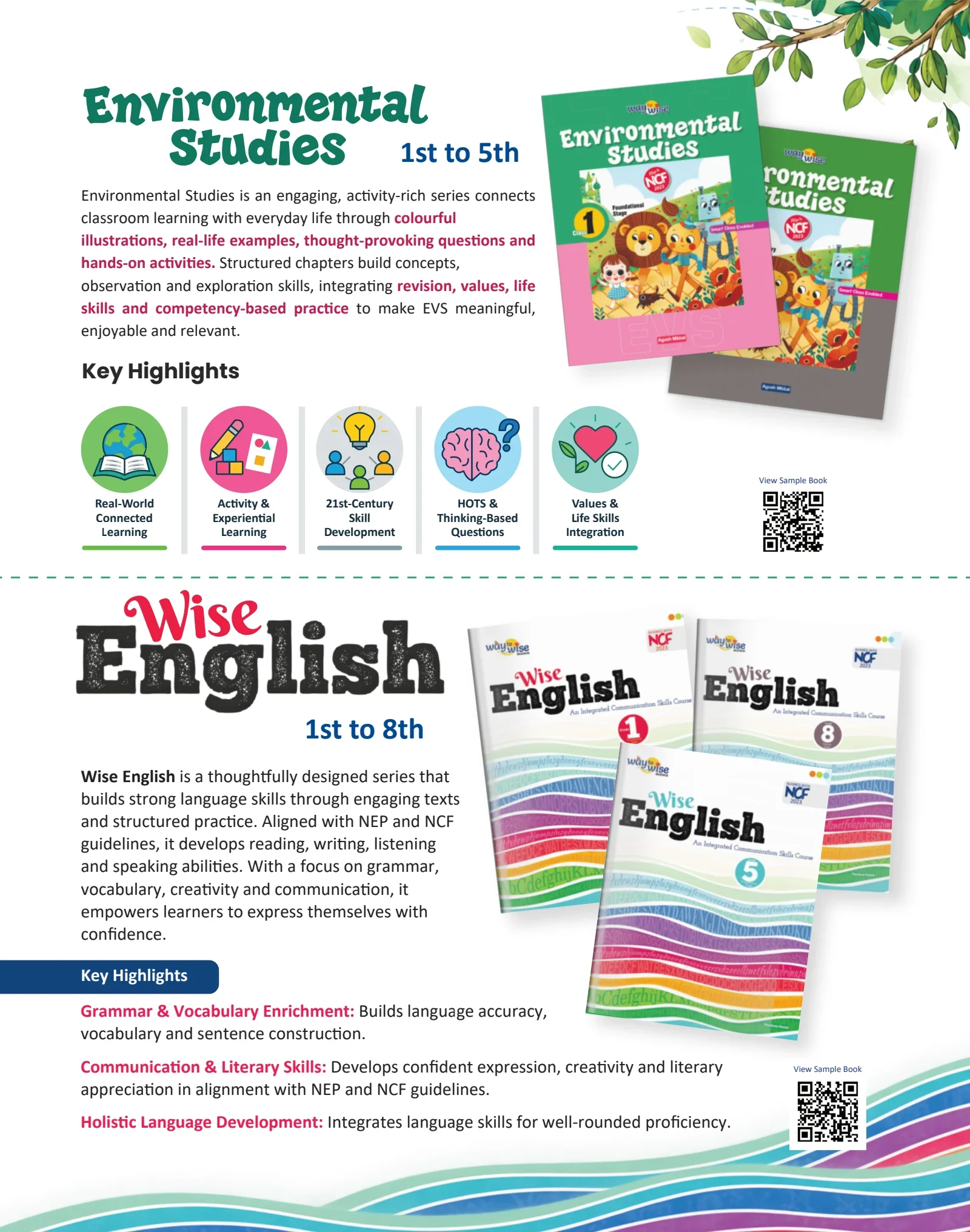 Wise English: original publisher catalogue overview, PDF page 9